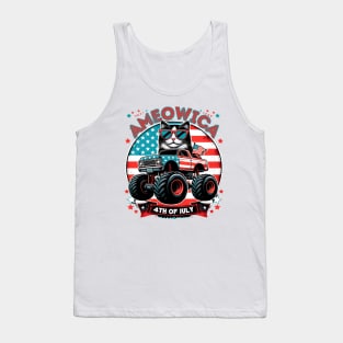 Independence Rumble: Ameowica Cat on the 4th of July Track Tank Top